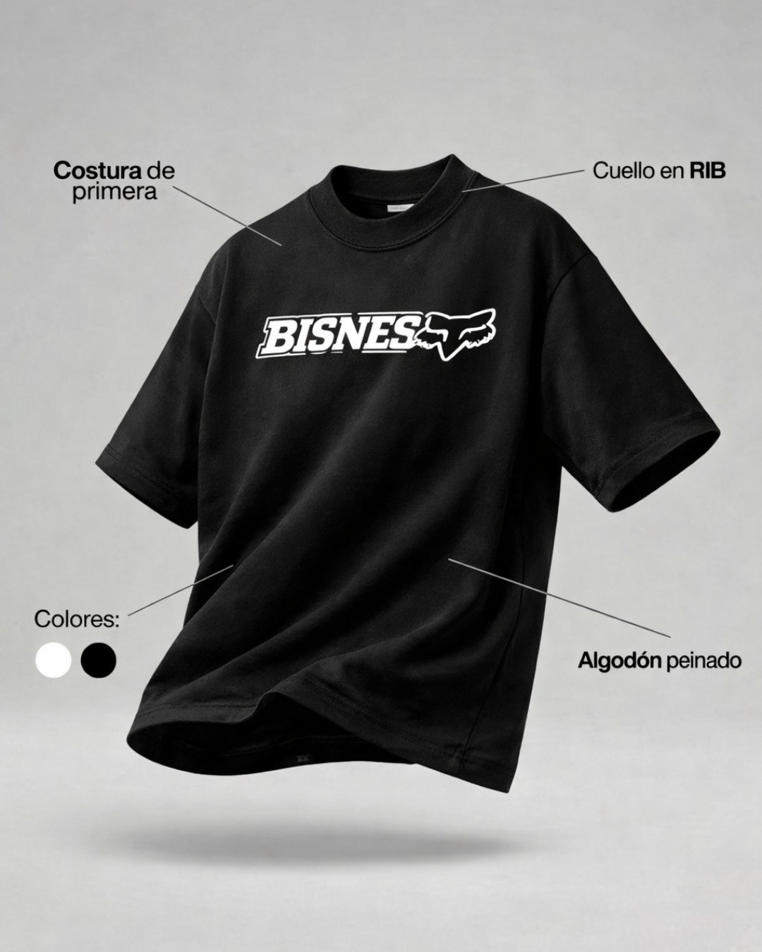 Ficha t&eacute;cnica remera BISNES